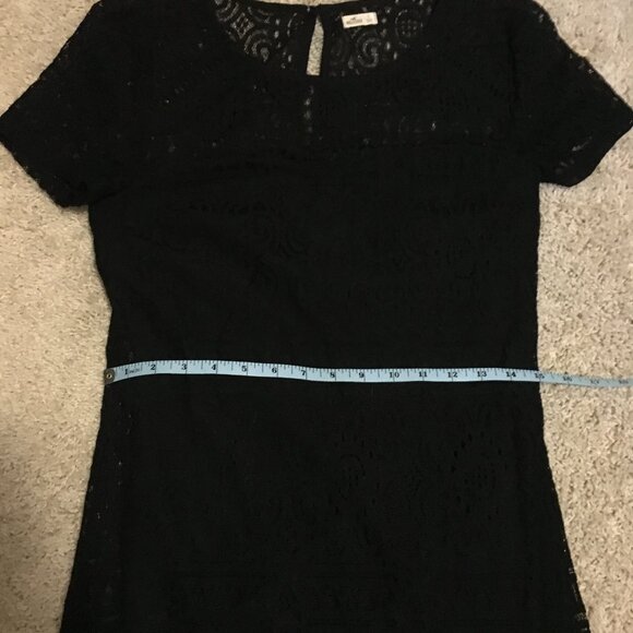 Hollister Abercrombie Gothic Black Lace Bilayer Punk Goth Dress - Picture 13 of 16
